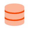 Orange cylinder with two horizontal lines on it icon