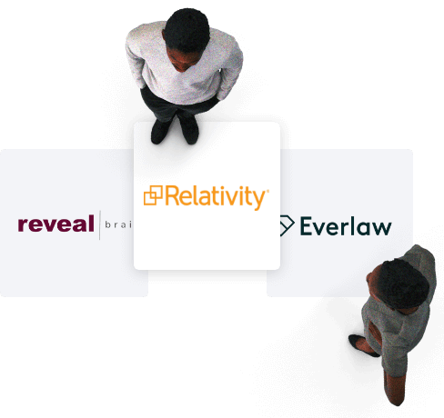 Relativity, Everlaw, and Reveal Logo